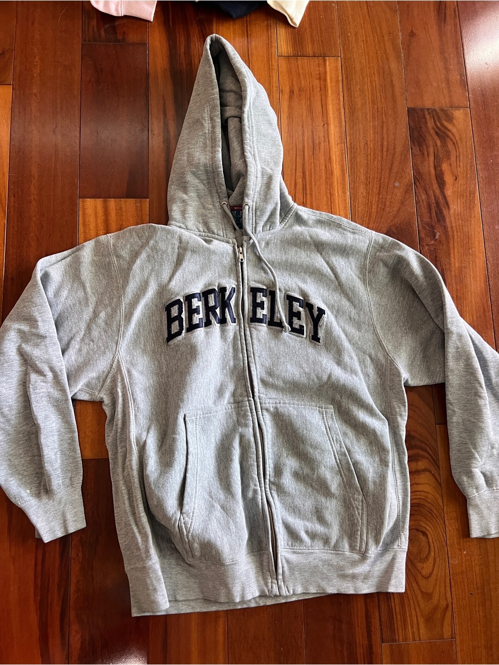 MV Sport Grey Zip-Up Hoodie with Logo Tag
